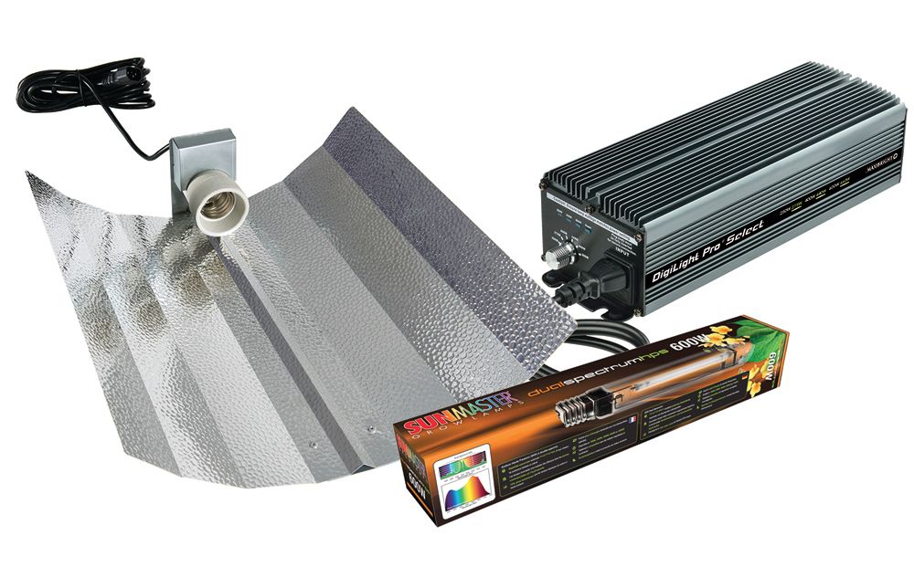 600w Maxi Pro Select Light Kits - Euro shade&amp;sunmaster hps bulb 600w